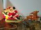 Vintage 1970 Empire Santa Sleigh 2 Reindeer Lighted Blow Mold 25 Free Shipping