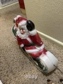 Vintage 1970 EMPIRE Santa's Sleigh With 2 Reindeer Blowmold 24 Made USA