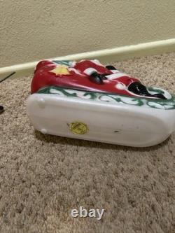 Vintage 1970 EMPIRE Santa's Sleigh With 2 Reindeer Blowmold 24 Made USA