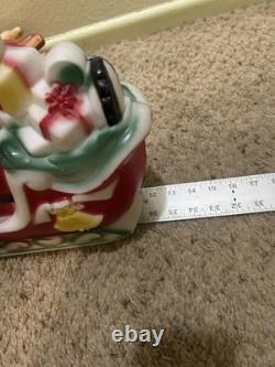 Vintage 1970 EMPIRE Santa's Sleigh With 2 Reindeer Blowmold 24 Made USA