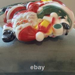 Vintage 1970 EMPIRE Santa's Sleigh With 2 Reindeer Lighted Blowmold 24 Works