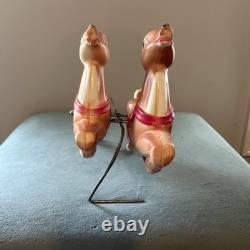 Vintage 1970 EMPIRE Santa's Sleigh With 2 Reindeer Lighted Blowmold 24 Works