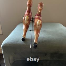 Vintage 1970 EMPIRE Santa's Sleigh With 2 Reindeer Lighted Blowmold 24 Works