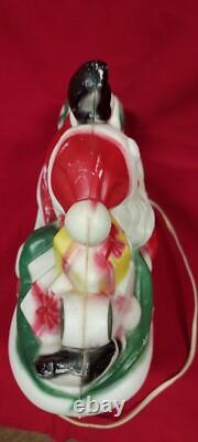 Vintage 1970 EMPIRE Santa's Sleigh and 2 Reindeer Christmas Blow Mold