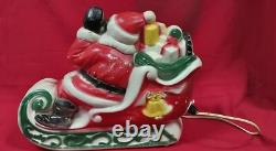 Vintage 1970 EMPIRE Santa's Sleigh and 2 Reindeer Christmas Blow Mold