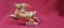 Vintage 1970 EMPIRE Santa's Sleigh and 2 Reindeer Christmas Blow Mold