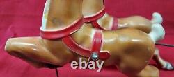 Vintage 1970 EMPIRE Santa's Sleigh and 2 Reindeer Christmas Blow Mold