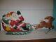 Vintage 1970 Empire Santa's Sleigh And 2 Reindeer Lighted Blow Mold Table Top