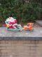 Vintage 1970 Empire Santa's Sleigh And 2 Reindeer Lighted Blow Mold Table Top