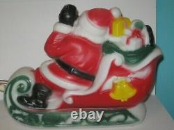 Vintage 1970 EMPIRE Santa's Sleigh and 2 Reindeer Lighted Blow Mold Table Top