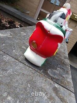 Vintage 1970 EMPIRE Santa's Sleigh and 2 Reindeer Lighted Blow Mold Table Top