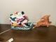Vintage 1970 Empire Blow Mold Santa In Sleigh With Two Reindeer Table Top