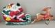 Vintage 1970 Empire Blow Mold Santa In Sleigh With Two Reindeer & Wire Table Top