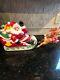 Vintage 1970 Empire Plastic Co. Santa In Sleigh With Reindeer Blowmold Blow Mold
