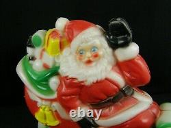 Vintage 1970 Empire Santa Claus Sleigh Reindeer Tabletop 24 Blow Mold MCM