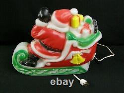 Vintage 1970 Empire Santa Claus Sleigh Reindeer Tabletop 24 Blow Mold MCM