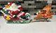Vintage 1970 Empire Tabletop Santa Sleigh 2 Reindeer Blow Mold Christmas Read