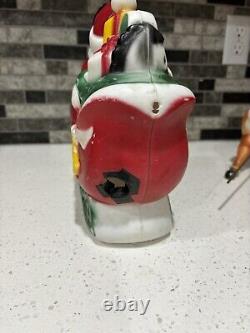 Vintage 1970 Empire Tabletop Santa Sleigh 2 Reindeer Blow Mold Christmas Read