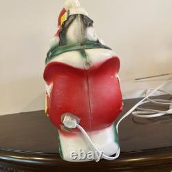 Vintage 1970 Lighted Empire Blow Mold Santa Sleigh 2 Reindeer New Cord Works