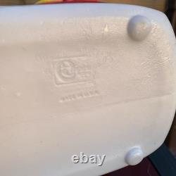 Vintage 1970 Lighted Empire Blow Mold Santa Sleigh 2 Reindeer New Cord Works