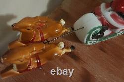 Vintage 1970's Empire Lighted Santa Sleigh and Reindeer Blow Mold