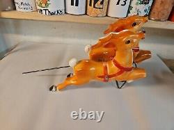 Vintage 1970's Empire Mini Blow Mold Reindeers From The Light Up Santa Set