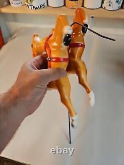 Vintage 1970's Empire Mini Blow Mold Reindeers From The Light Up Santa Set
