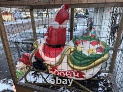 Vintage 1970's Empire Noel Santa Sleigh with No Reindeer Lighted Blow Mold