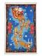 Vintage 1970s Paint-by-numbers Felt Santa Sleigh & Reindeer Christmas 51x32