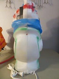 Vintage 1977 Empire Blow Mold 24 Santa Sleigh Toys & 23 Reindeer Christmas