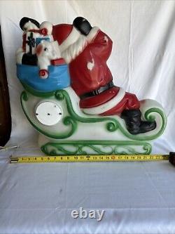 Vintage 1977 Empire Blow Mold 24 Santa Sleigh Withtoys & 23 Reindeer Christmas