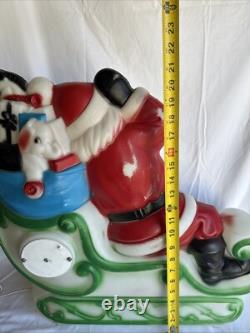 Vintage 1977 Empire Blow Mold 24 Santa Sleigh Withtoys & 23 Reindeer Christmas