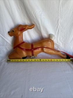 Vintage 1977 Empire Blow Mold 24 Santa Sleigh Withtoys & 23 Reindeer Christmas