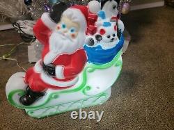 Vintage 1977 Santa Reindeer Sleigh Blow Mold Grand Venture Carolina Enterprises