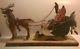Vintage 1989 House Of Hatten Santa Claus Sleigh With Reindeer And Elf 18 Long