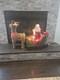 Vintage 1993 Santa's Best Animated Santa, Reindeer And Sleigh Withbox Tested