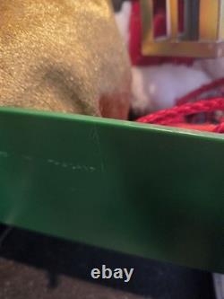 Vintage 1993 Santa's Best Animated Santa, Reindeer and Sleigh Withbox Tested