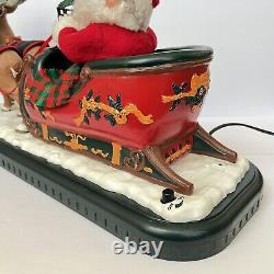 Vintage 1995 Holiday Creations Animated Santa Sleigh & Reindeer Tested Works