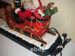 Vintage 1995 Holiday Creations Animated Santa With Reindeer And Sleigh (AS-IS)