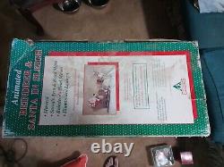 Vintage 1997 Santa Reindeer Sleigh Musical Animated Illuminated Large Display