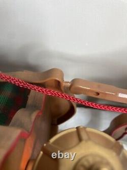 Vintage 1998 Holiday Creations Animated Santa Sleigh & Reindeer Tested Musical