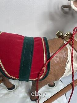Vintage 1998 Holiday Creations Animated Santa Sleigh & Reindeer Tested Musical