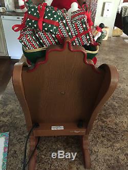 Vintage 1999 Animated Reindeer & Santa on Sleigh RARE