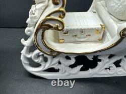 Vintage 2001 Grandeur Noel Porcelain Santa and Sleigh Collector's 4-Piece Set