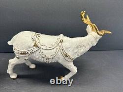 Vintage 2001 Grandeur Noel Porcelain Santa and Sleigh Collector's 4-Piece Set