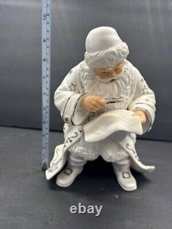 Vintage 2001 Grandeur Noel Porcelain Santa and Sleigh Collector's 4-Piece Set