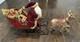 Vintage 20 Inch Velvet Santa In Sleigh With Reindeer & Frontgate