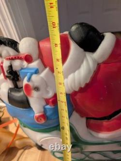 Vintage 24 Empire Santa Sleigh Sled Christmas Blow Mold 2 Reindeer