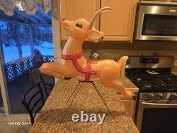 Vintage 27 Grand Venture Christmas Reindeer For Santa's Sleigh Blow Mold