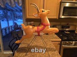 Vintage 27 Grand Venture Christmas Reindeer For Santa's Sleigh Blow Mold